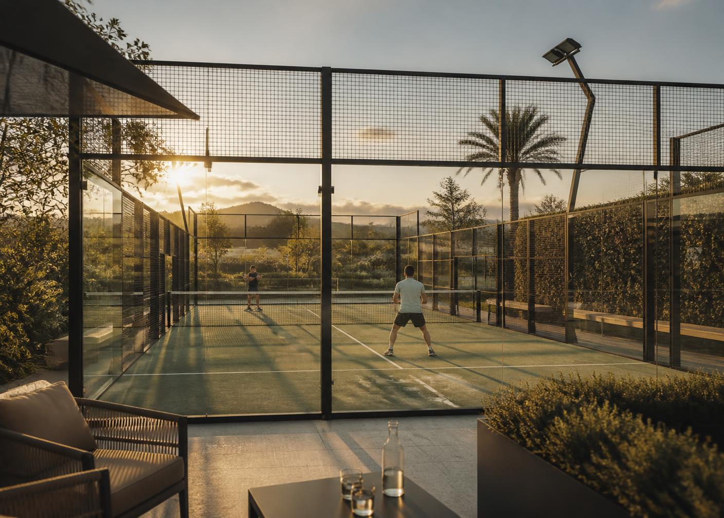 Members playing on a padel court at a private club